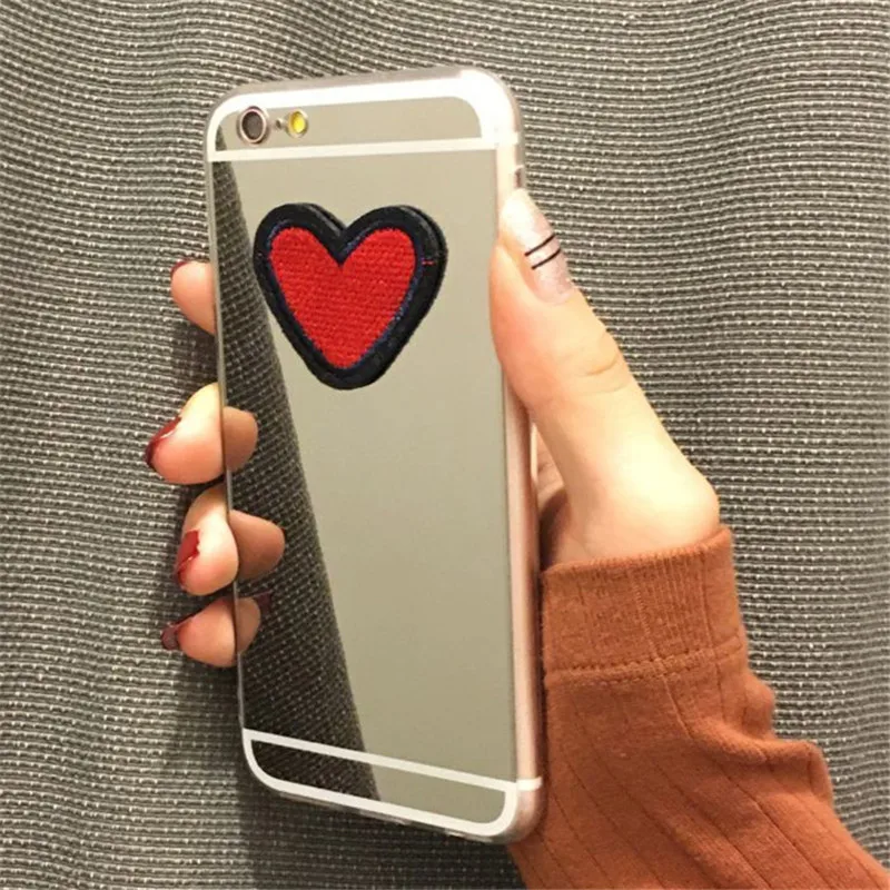 Мягкий чехол для iPhone 11 12 pro mini max 6 6s 7 plus с 3D вышивкой love Mirror | Мобильные телефоны и
