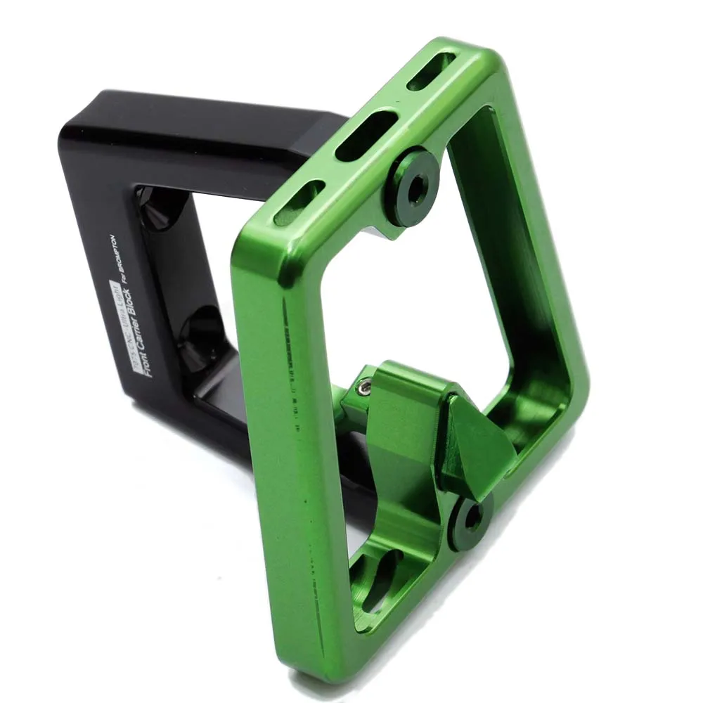 green Велосипедная сумка Кронштейн передняя блок несущей для Brompton CNC 56g - Цвет: green
