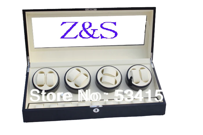 Коробка для часов 8 + 9 аутентичных роскошных пианино краски 4 поворотных пластины