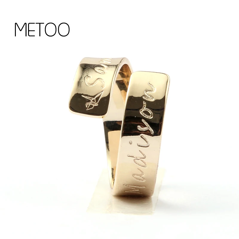 Персональный подарок METOO выгравированное имя медный материал регулируемые