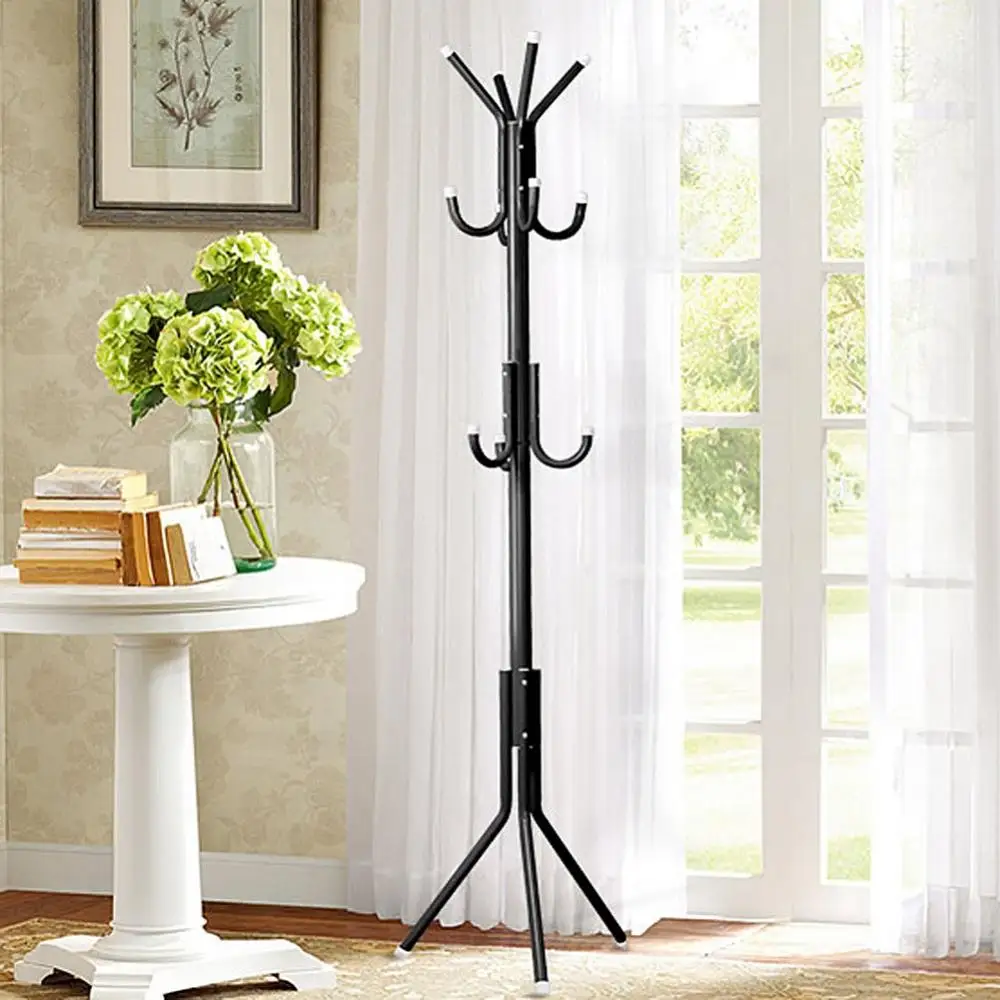 

Multi-Hook Metal Coat Hat Rack Tree Stand Clothes Bag Hanger Organizer for Home Bedroom
