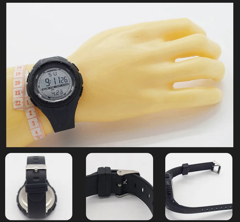 Водонепроницаемая обувь черного цвета запястье цифровой автоматические часы
