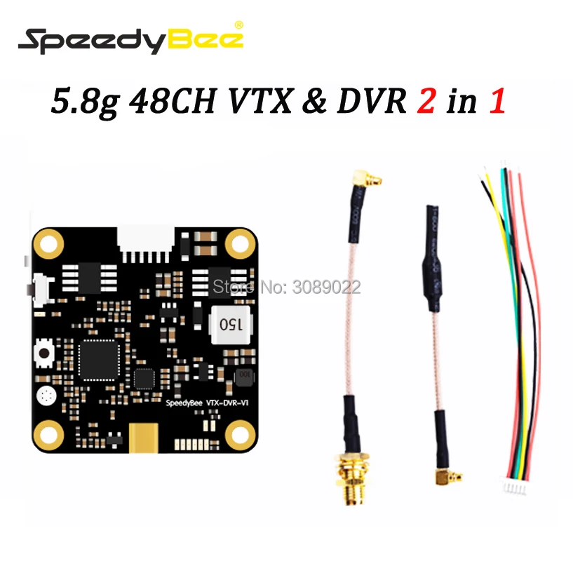 Скоростной пчеловод 5,8 ГГц 48CH 25/200/600 мВт передатчик с встроенным DVR VTX-DVR 2 в 1 VTX с отверстиями 30,5 мм и антенной MMCX для гонок на FPV дронах.