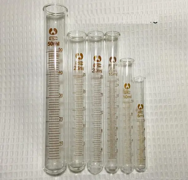 

20pcs 25ml glass graduation test tube round bottom free shipping