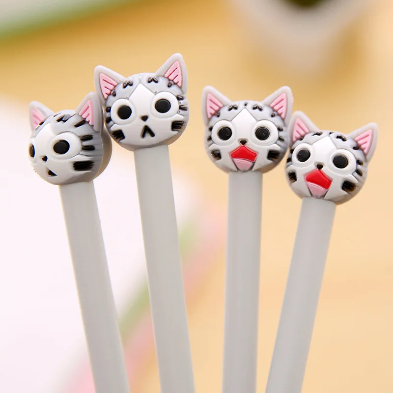 60 шт./лот kawaii ручка Креативные 3D гелевые ручки с сыром и кошкой fos школьные офисные