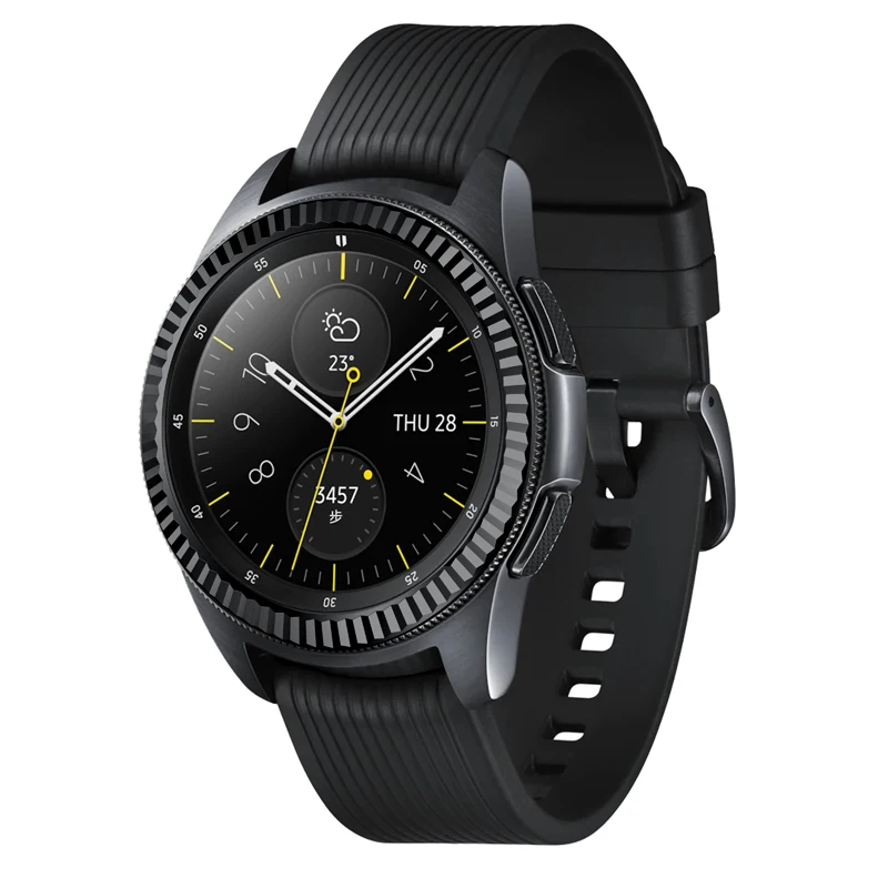 Замена смарт-чехол для часов из нержавеющей стали для samsung Galaxy Watch 46 мм 42 мм, драгоценный камень кольцо клеющаяся крышка против царапин металл