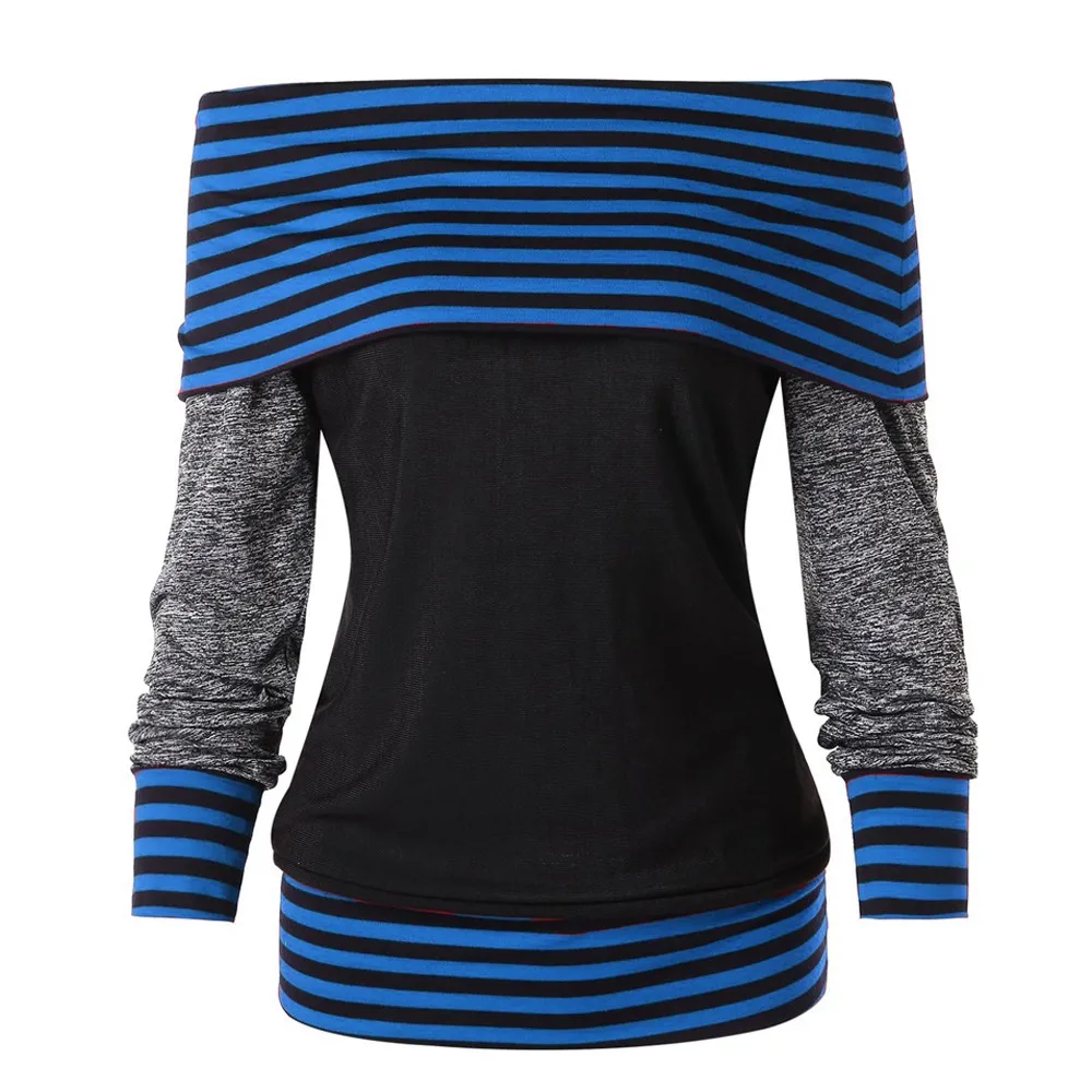 Новинка 2018 женский свитер с бантом открытыми плечами длинным рукавом в полоску