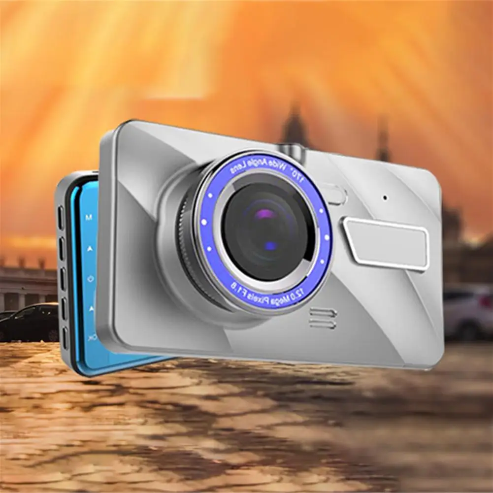 Car 4-Inch HD Screen Driving Recorder Double-Lens Night Vision Alloy Rear Double DVR Camera Auto Accessories | Автомобили и