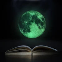 luminous wall stickers decoration 3d moon earth decal bedroom living room decoration fluorescent wallpaper mural organizer