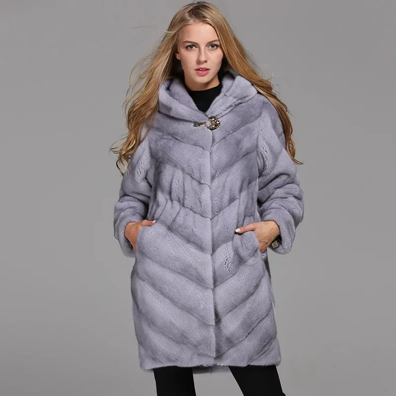 2021 брендовая роскошная женская куртка из натурального меха норки длинный стиль с