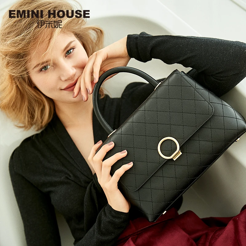 EMINI HOUSE роскошные сумки с ромбовидной решеткой женские дизайнерские через плечо