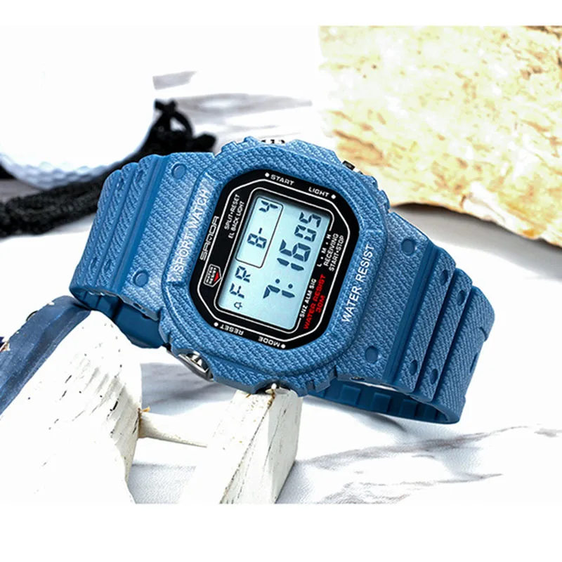 Creative Led Digital Sports Watch for Men Women Silicone Watchband Students Fashion Cool Wristwatch Electronic Waterproof Clock | Наручные