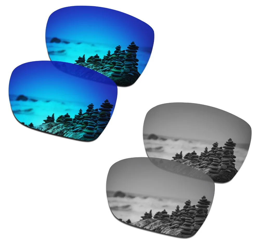 

2 пары поляризованных солнцезащитных очков SmartVLT, Сменные линзы для Oakley Catalyst Ice Blue и Silver Titanium