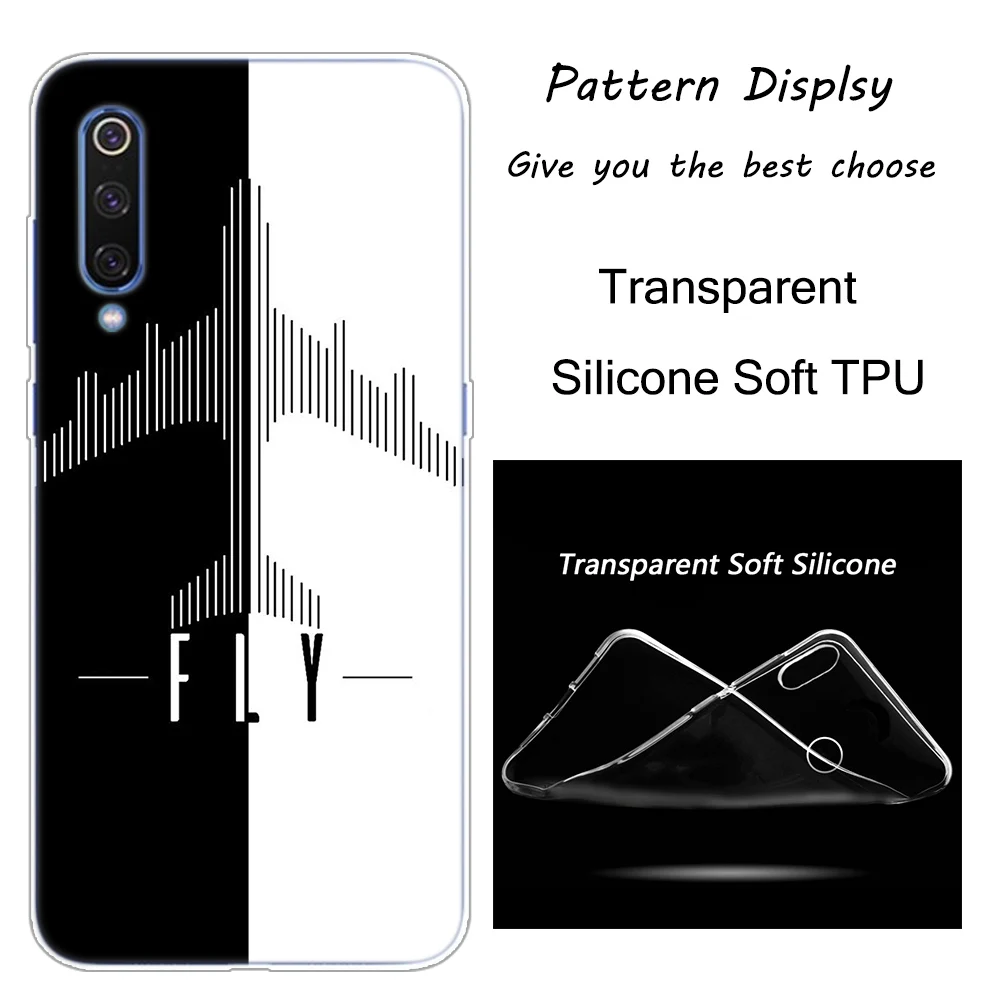 001 Самолет fly узорчатый чехол для Xiaomi Pocophone F1 9T 9 9SE 8 A2 Lite A1 A2 Mix3 Redmi K20 7A Note 4 4X5 6 7 Pro S2 - Цвет: 001