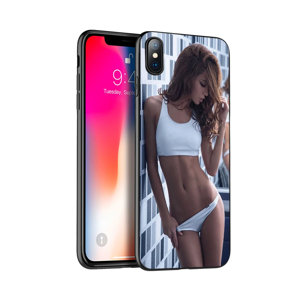 Black tpu case for iphone 5 5s SE 2020 6 6s 7 8 plus x 10 cover XR XS 11 pro MAX Sexy Body Girls Design Painted | Мобильные телефоны