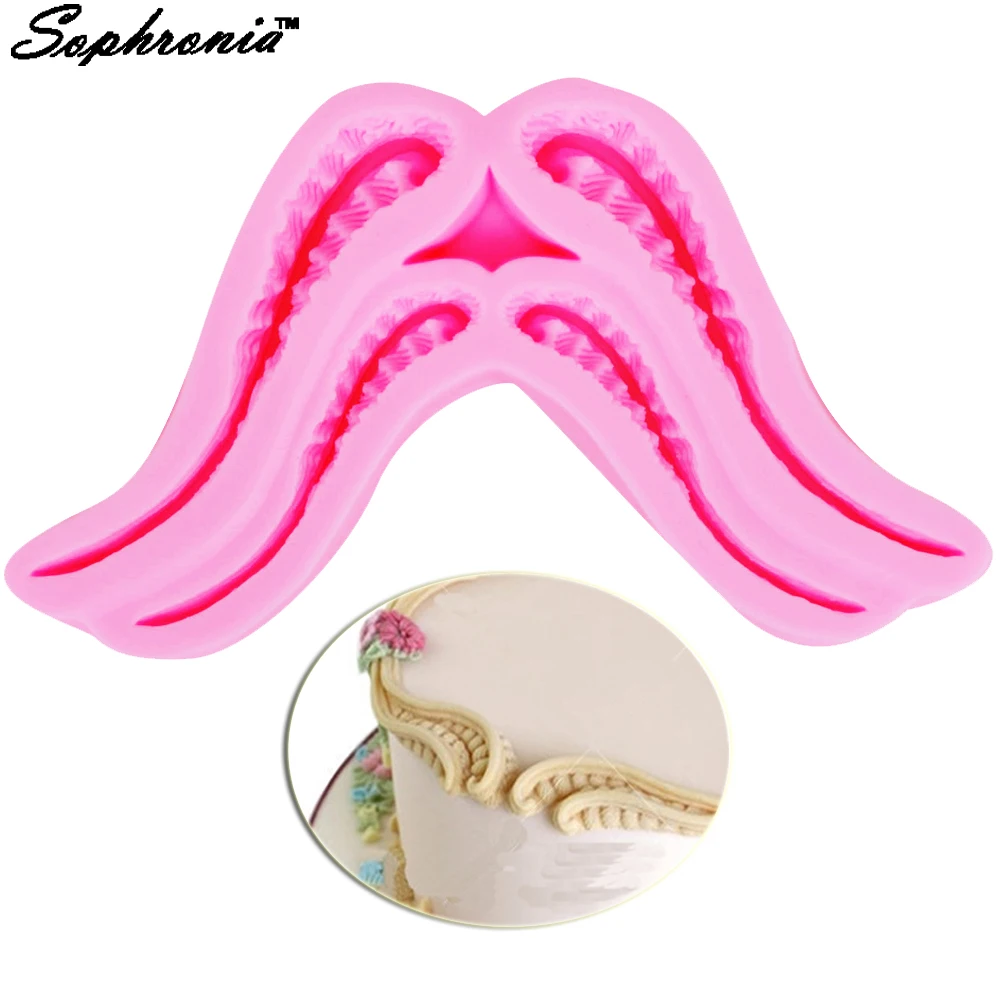 

10PCS/SET Diy European Relief Cake Border Silicone Molds Fondant Candy Cookie Candle Moulds Sugarcraft Cake Decoratin m700
