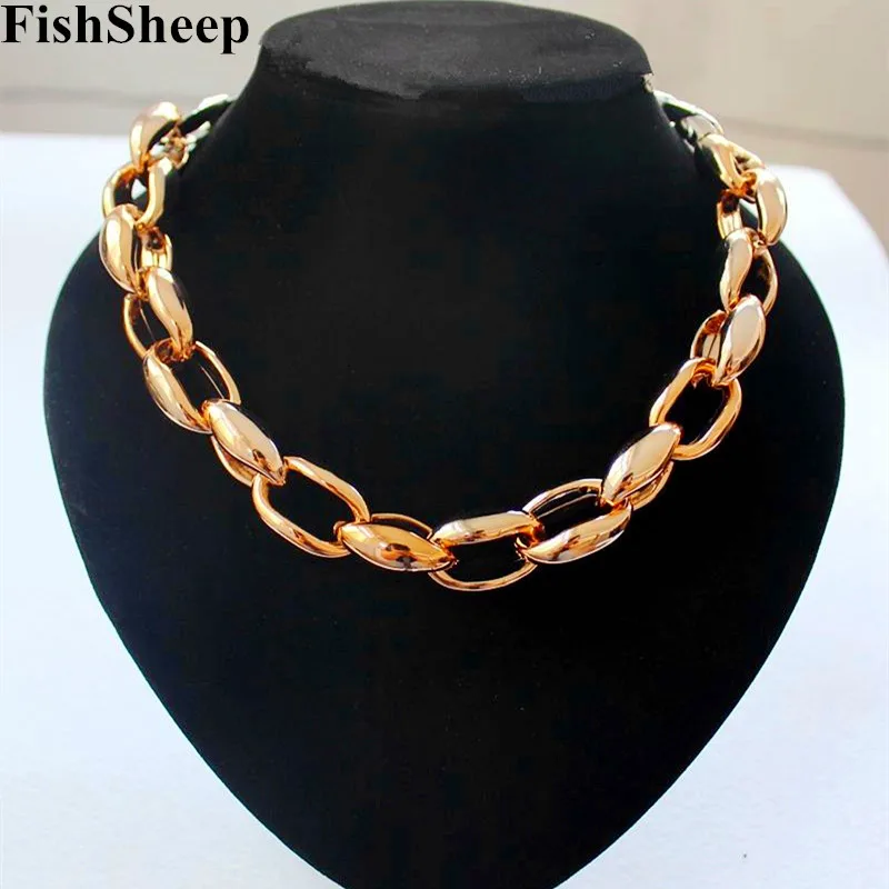 FishSheep, розовое золото, цветная цепочка, ожерелье для женщин, Boho, массивное пластиковое звено, цепочка, воротник, ожерелье, s подвески, Женские Ювелирные изделия