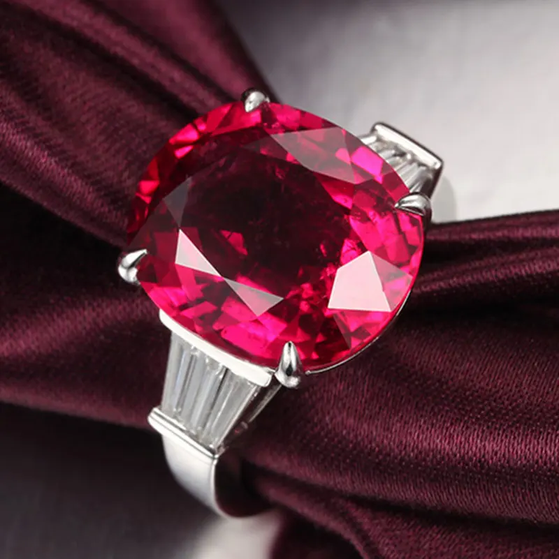 Женское кольцо из серебра 925 пробы с овальной Красной шпинелью|ring for|rings for womenring women