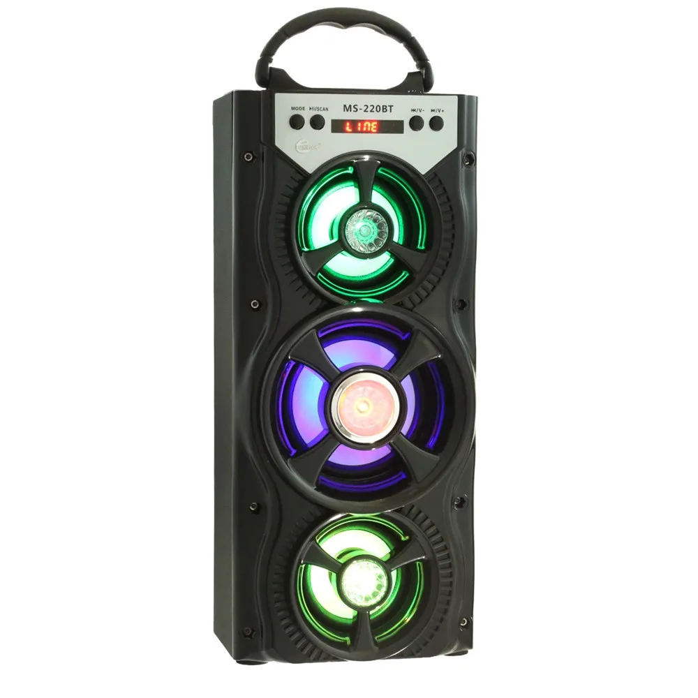 MS 220BT Портативный Bluetooth Динамик FM радио AUX с огромным стерео звук 4 дюйма Hi Fi