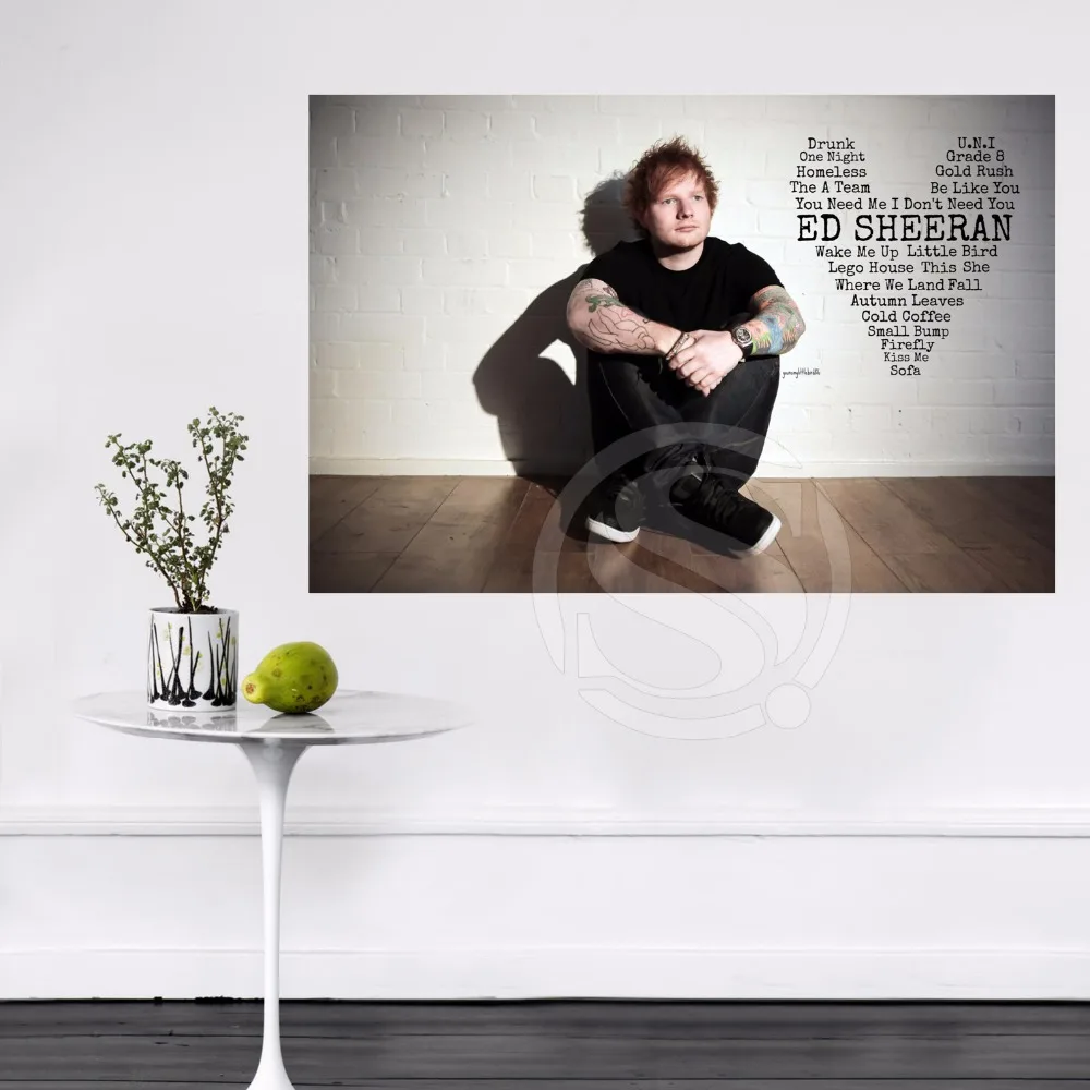 #98 горячая Распродажа пользовательский ed sheeran настенный Шелковый постер холст