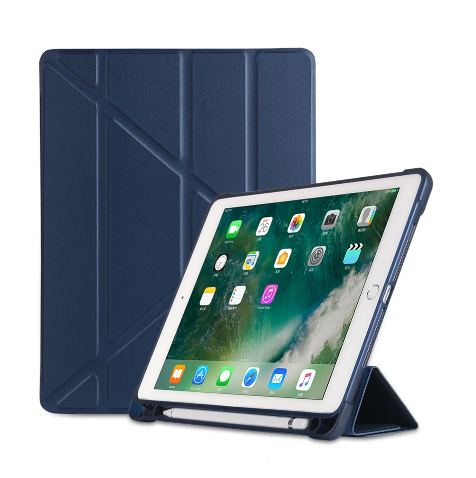ПУ; кожа; силикон чехол для iPad Pro 9," с держателем карандашей Смарт мульти складной Стенд противоударный чехол для iPad Pro чехол 9,7