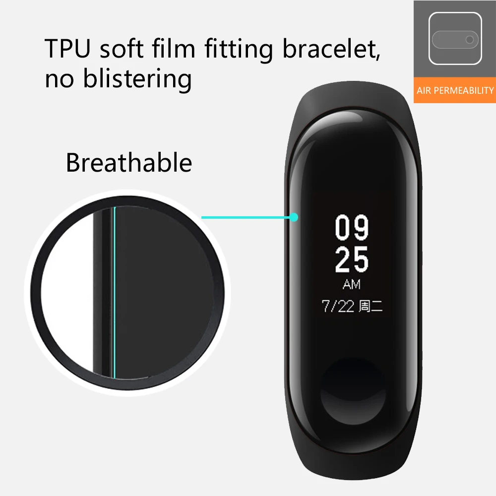 2 шт Защитная пленка для Xiaomi Mi Band 4 3 Смарт Браслет Полный экран протектор