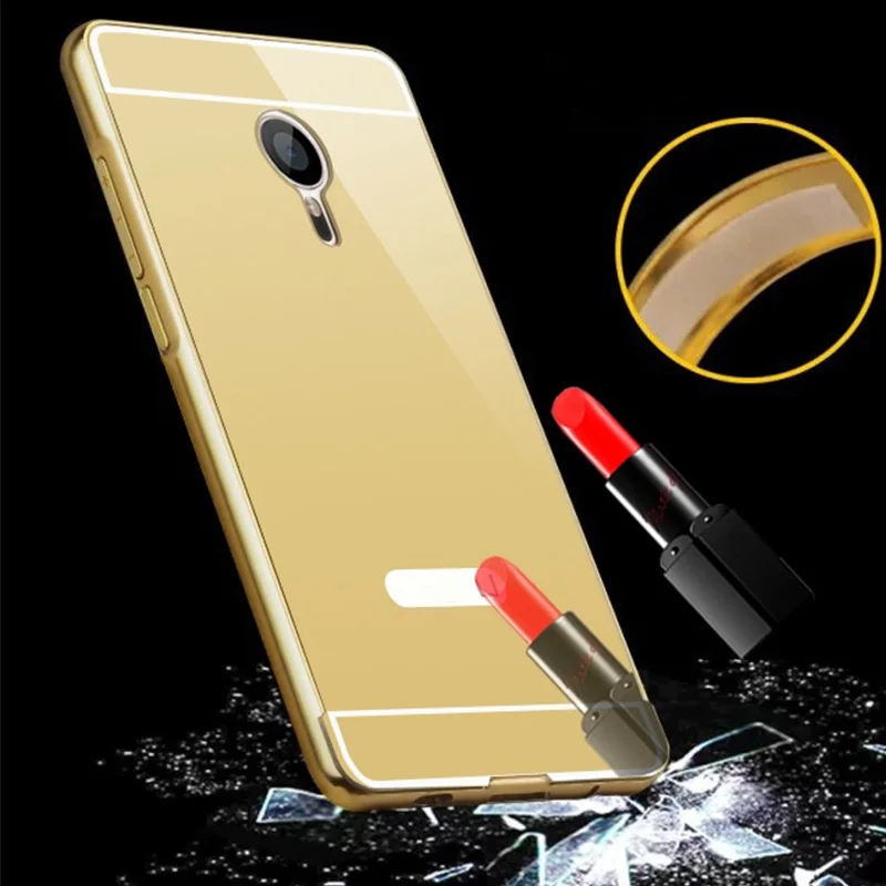 Luxury Plating Aluminum Frame+Acrylic Mirror Phone Case For Meizu MX5 Pro6 Meilan 2 3 note Metal Frame Battery Protective |