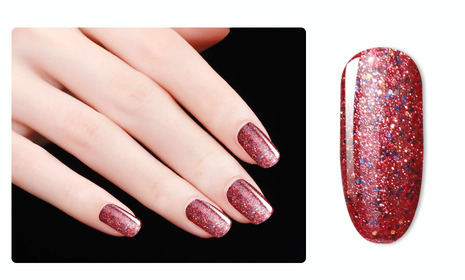 Inagla Starry Series Nail Polish 5ml Red Gold Blue Soak Off UV Gel Polish Glue Lacquer Manicure Nail Art Varnish Tool