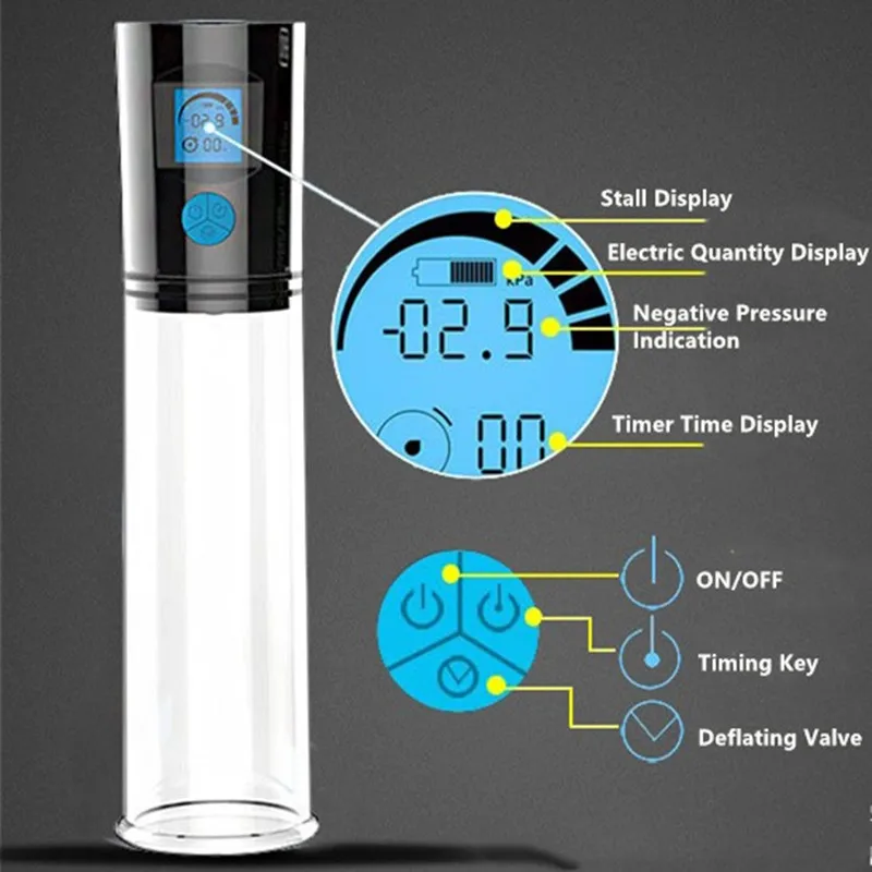 Penis Extender Automatic Vacuum Cup Trainer Enlargement Pump Delay Ejaculation Masturbatior Sex Toys for Men B2-5-8 | Красота и