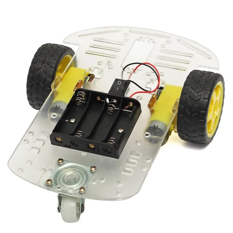Прозрачный двигатель DIY умный робот шасси автомобиля батарея коробка Комплект