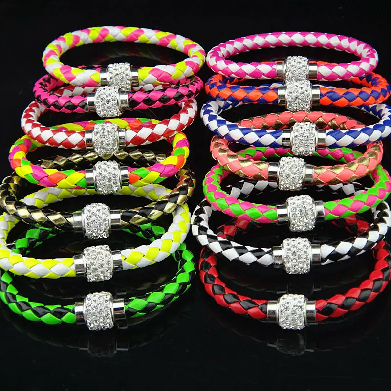 Новинка кожаный браслет смешанных цветов Браслет-манжета в стиле панк с