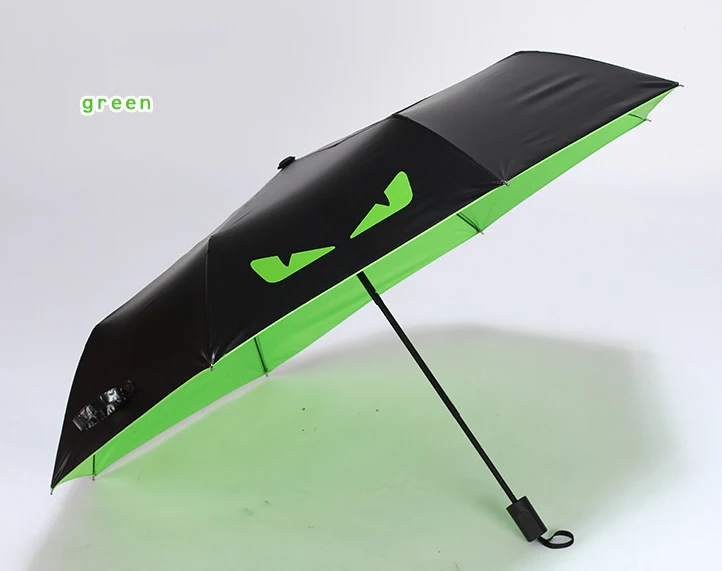 Green Только в том случае, Jime эльф со складным зонтом женщина для дождливой погоды с защитой от ветра для детей зонтик высокое качество 3-складной Зонт детский дождевик - Цвет: Green