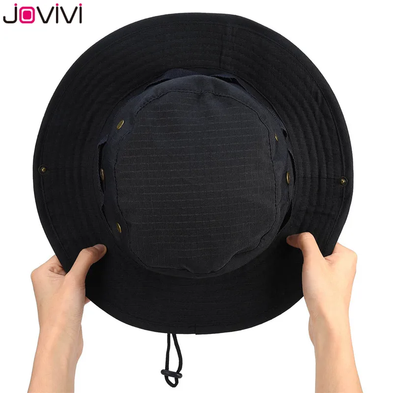 Jovivi 1 шт. уличная шляпа Boonie с широкими полями, дышащие сафари рыболовные шляпы для защиты от УФ-лучей, складная Военная Кепка, пара уличных шапок