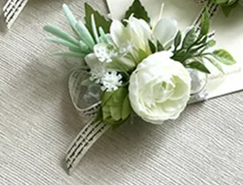 1 Piece wrist flower YO CHO Свадебные наручные цветы подружки невесты белые шелковые розы корсажи ручной цветок искусственные цветы для свадебного украшения вечерние - Цвет: 1 Piece wrist flower