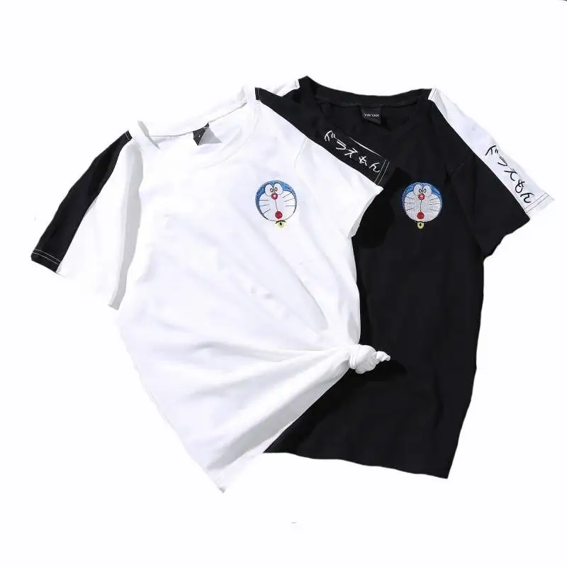 Женская футболка с героями мультфильма Doraemon летняя уличная одежда в стиле