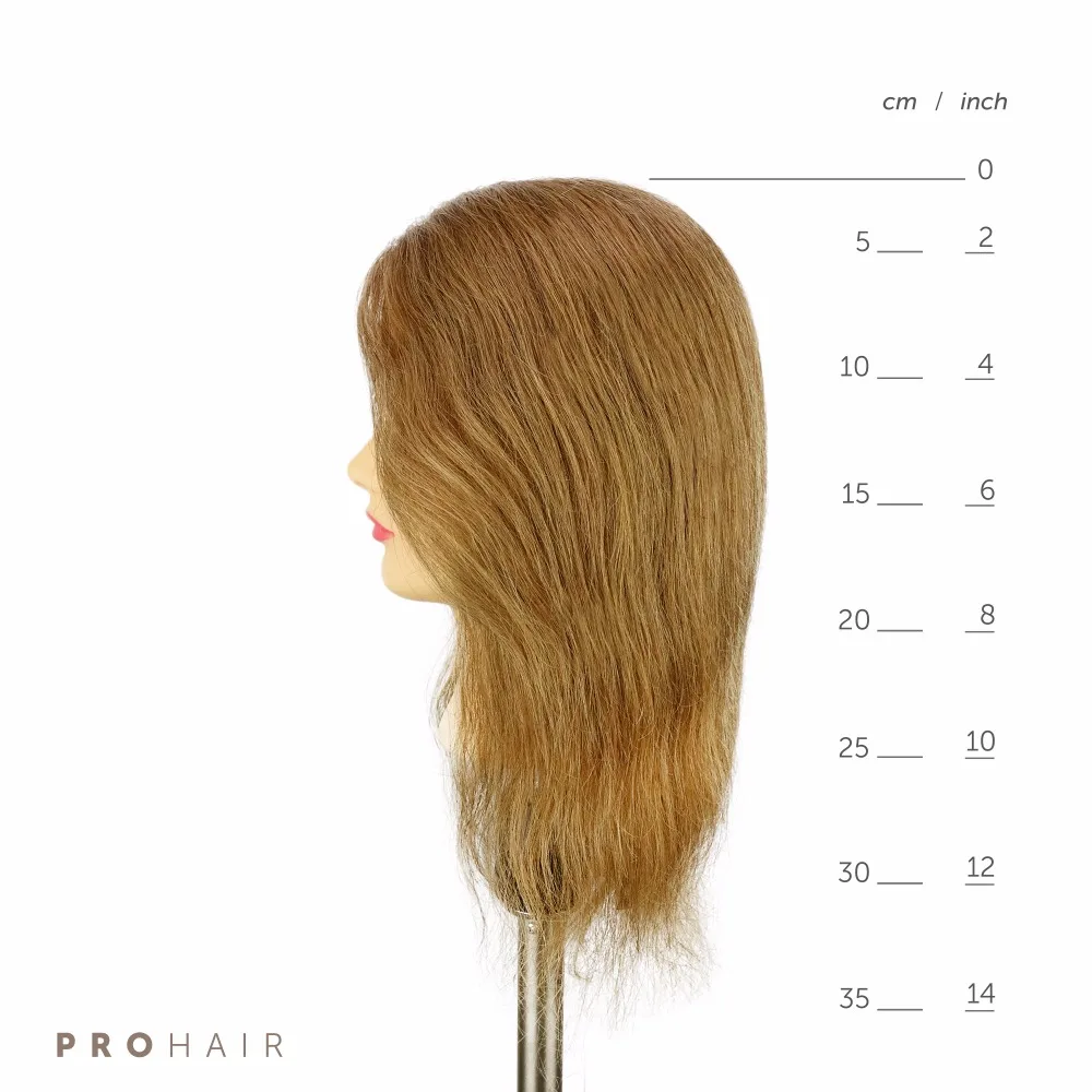 PROHAIR 35 см 14 &quot100% человеческие волосы Темно русый тренировочная голова Салон