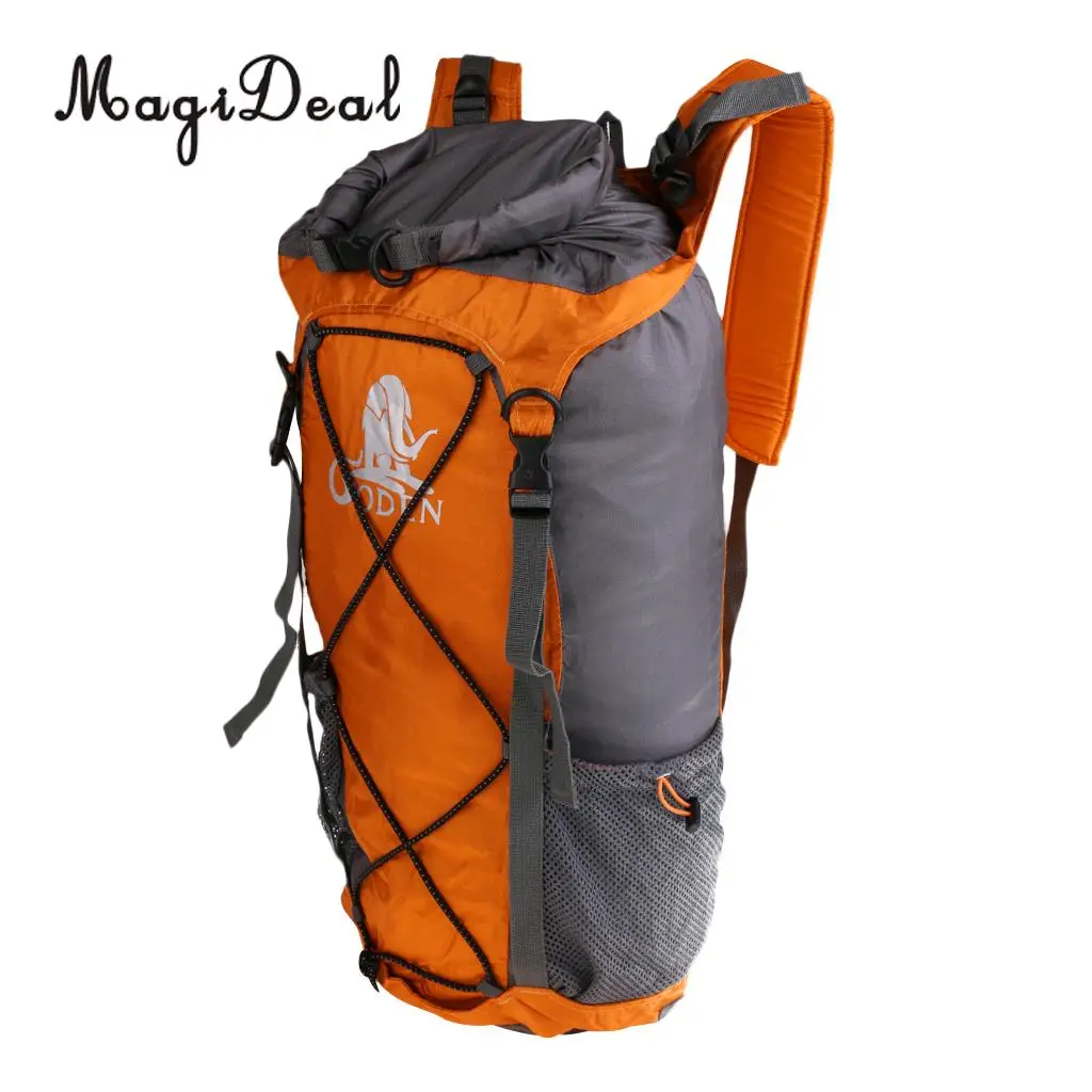 Light orange 36 L MagiDeal, большой, Сверхлегкий, водонепроницаемый, сухая сумка, рюкзак для каноэ, лодок, каякинга, кемпинга, рыбалки, велоспорта, путешествий, пляжа, плавания - Цвет: Light orange 36 L