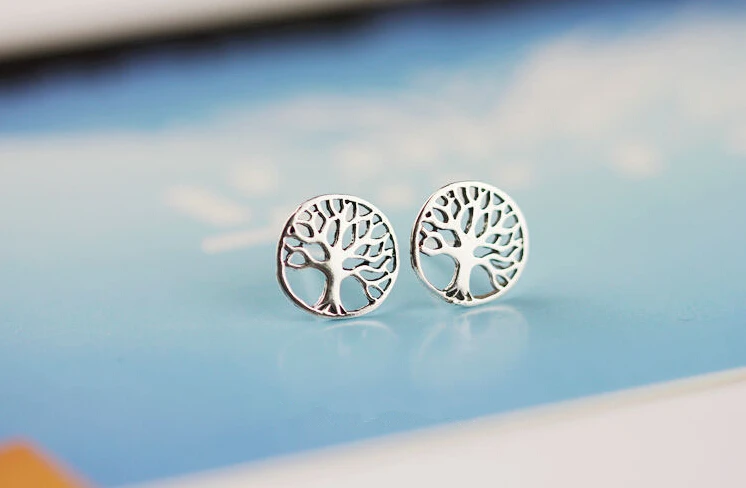 1 пара женские серьги гвоздики Древо жизни|earring tree|earrings tree of lifefashion stud earrings |
