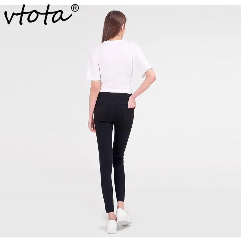 VTOTA Women Pencil Pants Casual Skinny High Waist Lace 2018 Spring Summer Bottoms Black Elastic B39 | Женская одежда