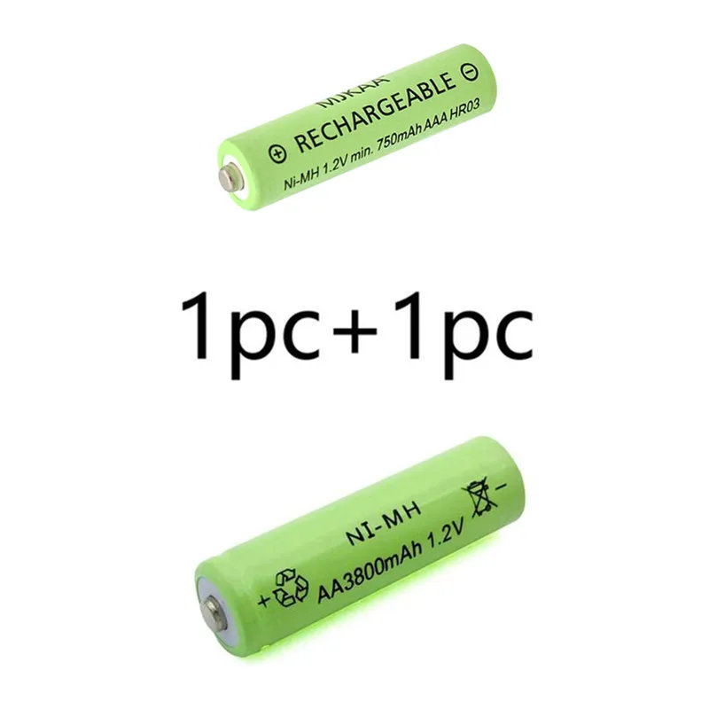20 шт AA 3800mAh Ni-MH аккумуляторы+ 20 шт AAA 750mAh Аккумуляторы - Цвет: 1pc and 1pc