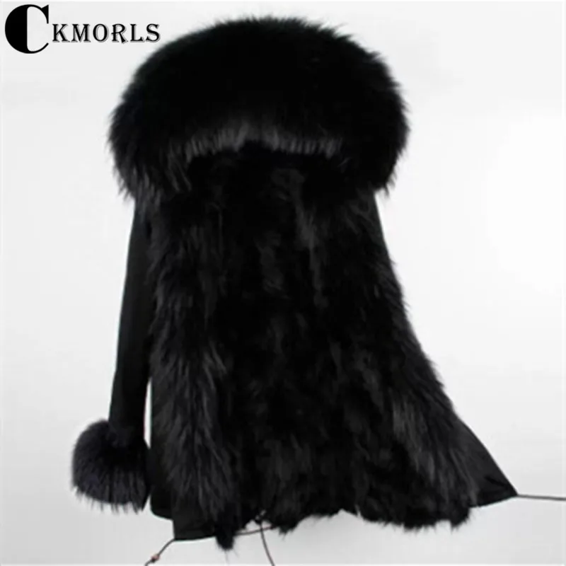 CKMORLS 2018 новая парка из меха енота для женщин зимнее пальто с меховым воротником