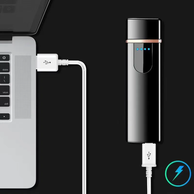 Двусторонняя огненная беспламенная дуговая Зажигалка USB зарядка плазменная