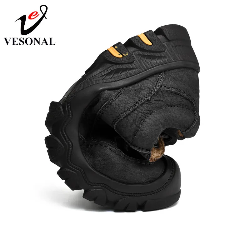 VESONAL 2018 New Casual Work Male Shoes For Men Footwear Adult Genuine Leather Classic Cargo High Quality Safety Sneakers 8195 | Обувь