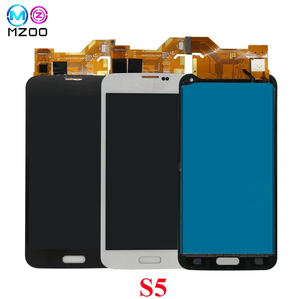 ЖК экран MZOO для Samsung S5 I9600 SM G900 G900A G900F G900P G900T дисплей Панель Tela дигитайзер сборка