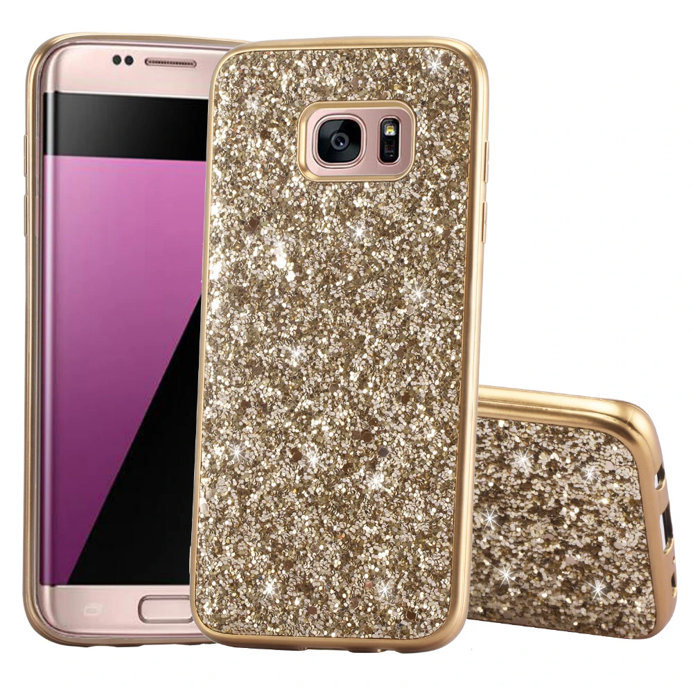 Case for Samsung Galaxy S21 S20 S10 S9 S8 Plus S7 Edge Luxury Crystal Flash Powder PC+TPU Silicone Bling Glitter Phone | Мобильные