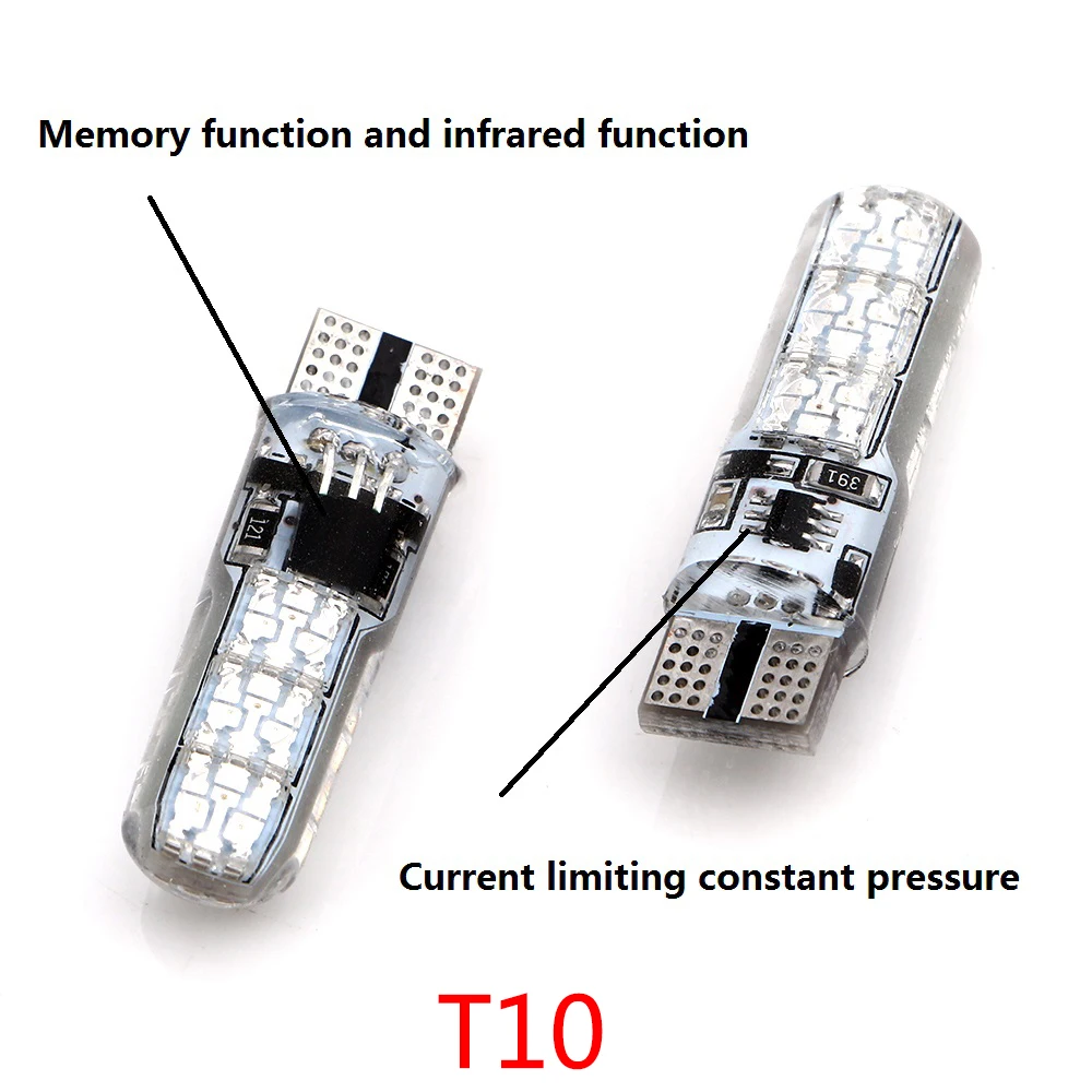 3 комплекта/100 комплектов T10 5050 6 SMD LED Canbus RGB дистанционный контроль зазор света W5W 168