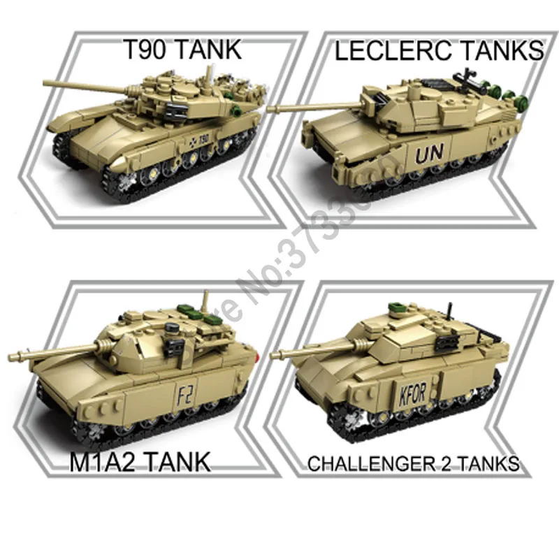 LWKO Abrams Leclair M1A2 Танк 4 в 1 Mammonth строительные блоки модель игрушки Конструктор