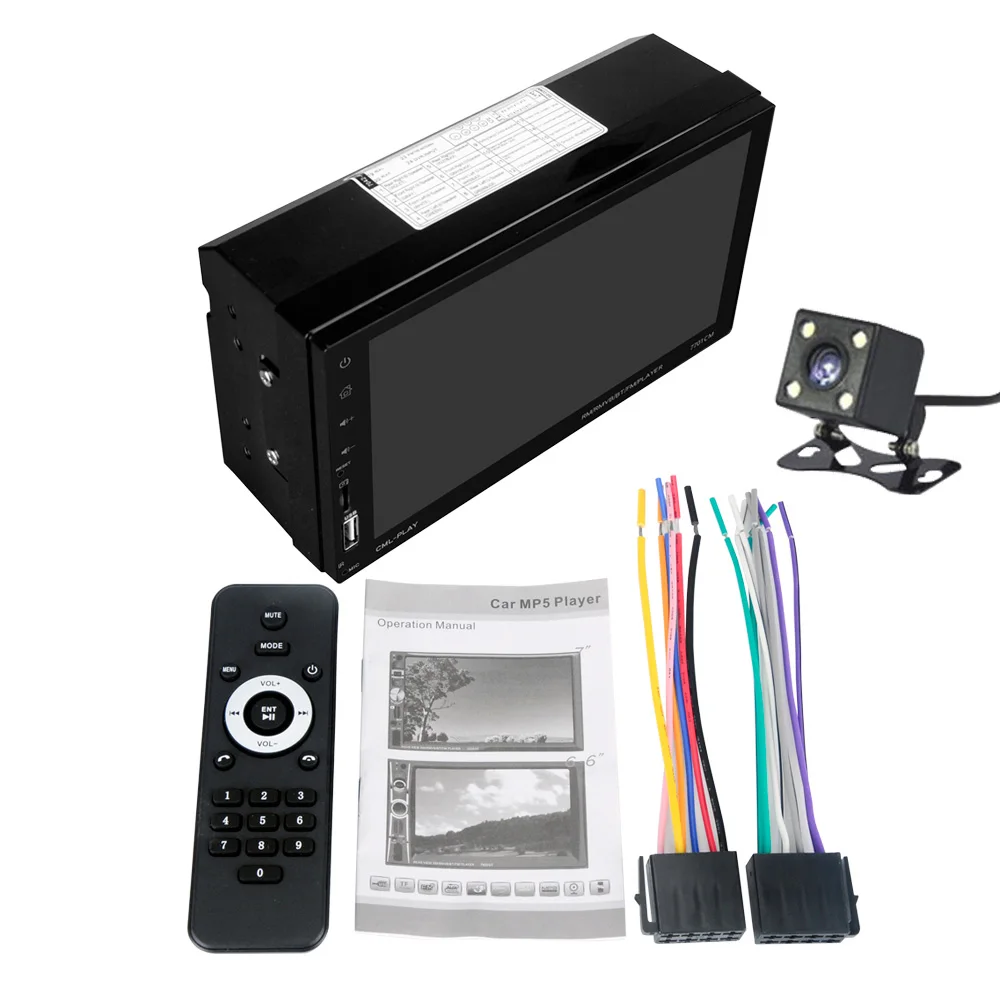 with camera 2 din автомобильное радио " сенсорный экран Bluetooth телефон Android с GPS Зеркало Ссылка USB зарядное устройство hands free FM/TF/USB камера заднего вида - Цвет: with camera