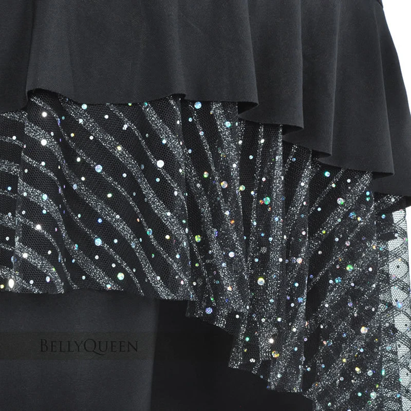 Костюм для танца живота #09 юбка брюки с золотыми/серебряными блестками длинные