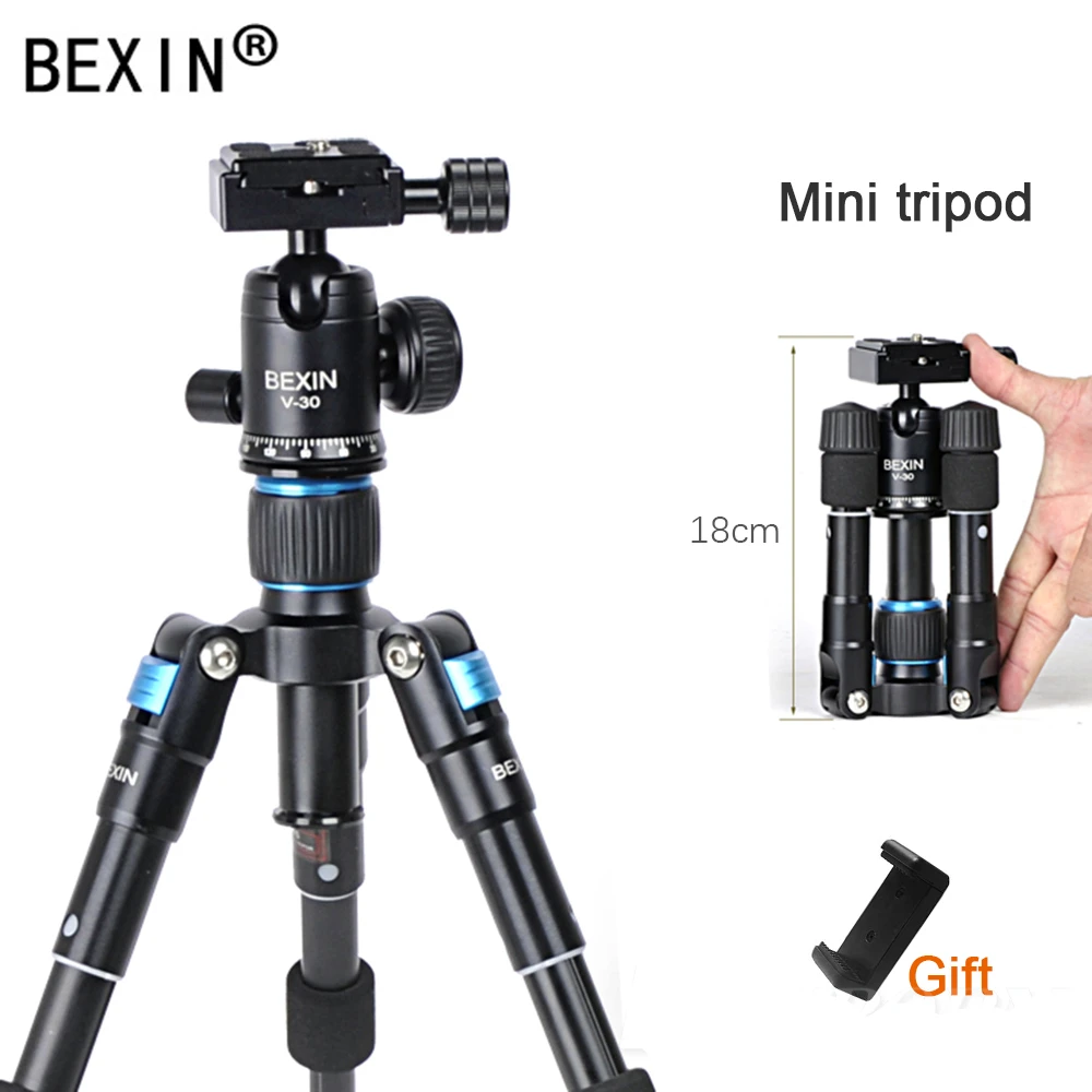 BEXIN MS08 + V 30 настольный мини штатив портативный для телефона с автоспуском камера